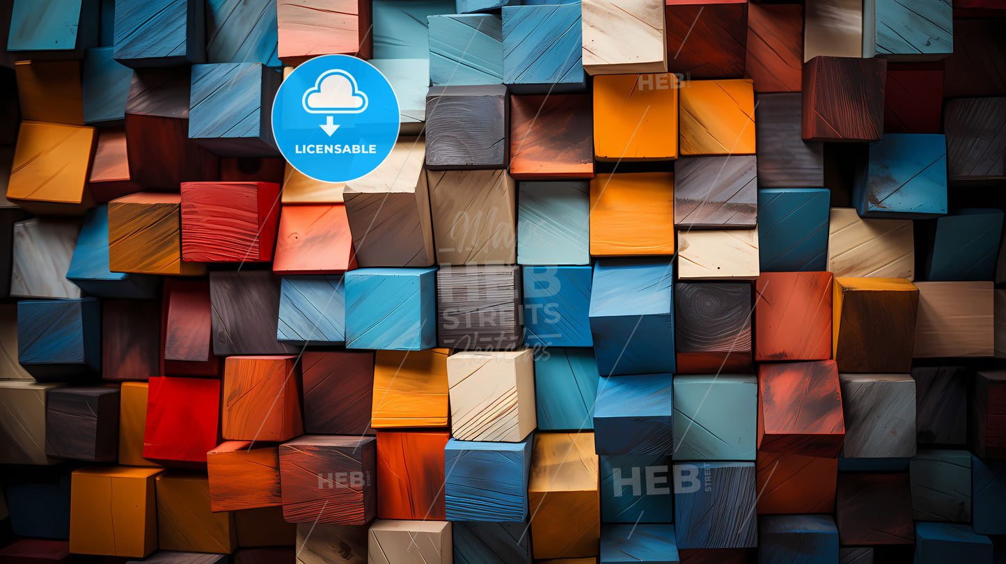 A Wall Of Colorful Cubes