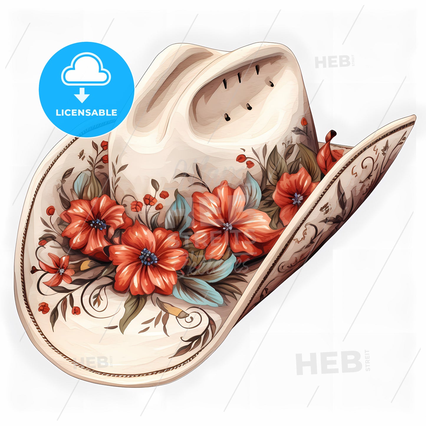 A Cowboy Hat With Flowers On It