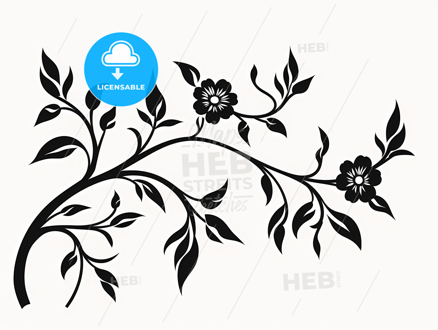 A Black And White Floral Design