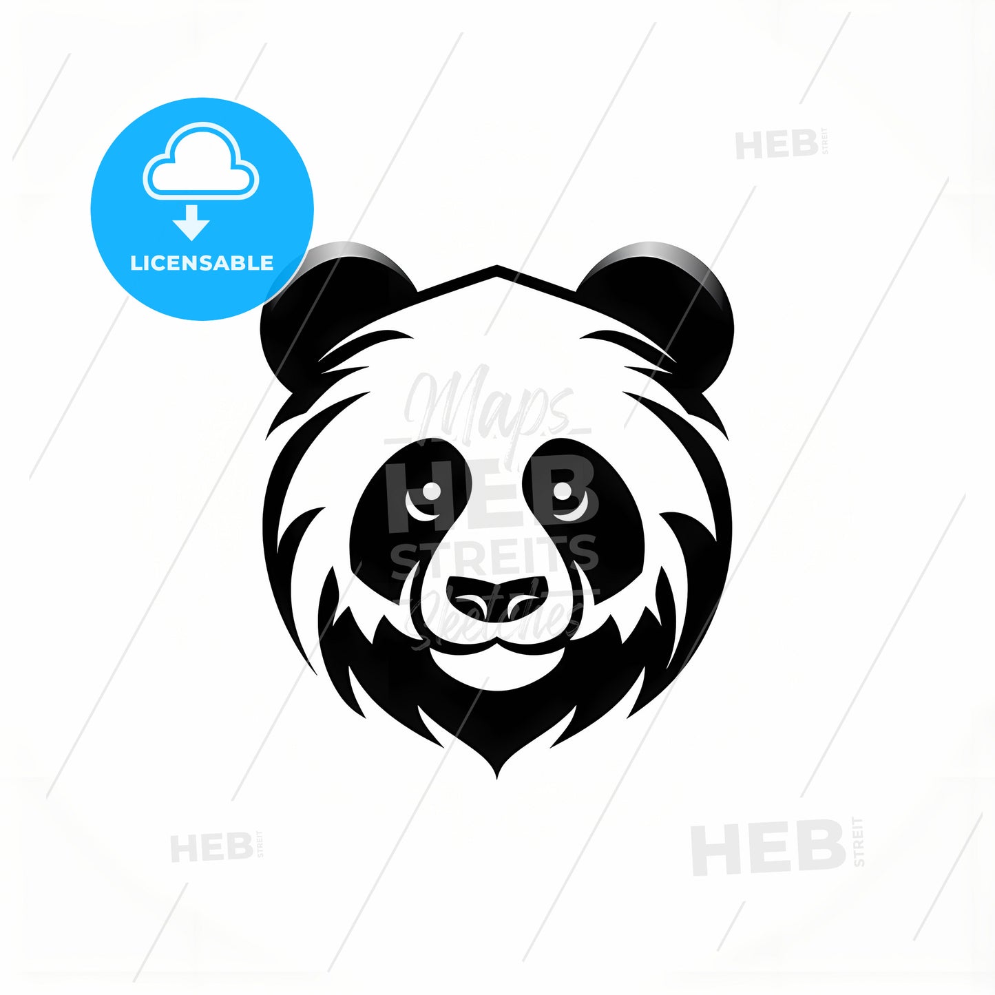 A Black And White Panda Head