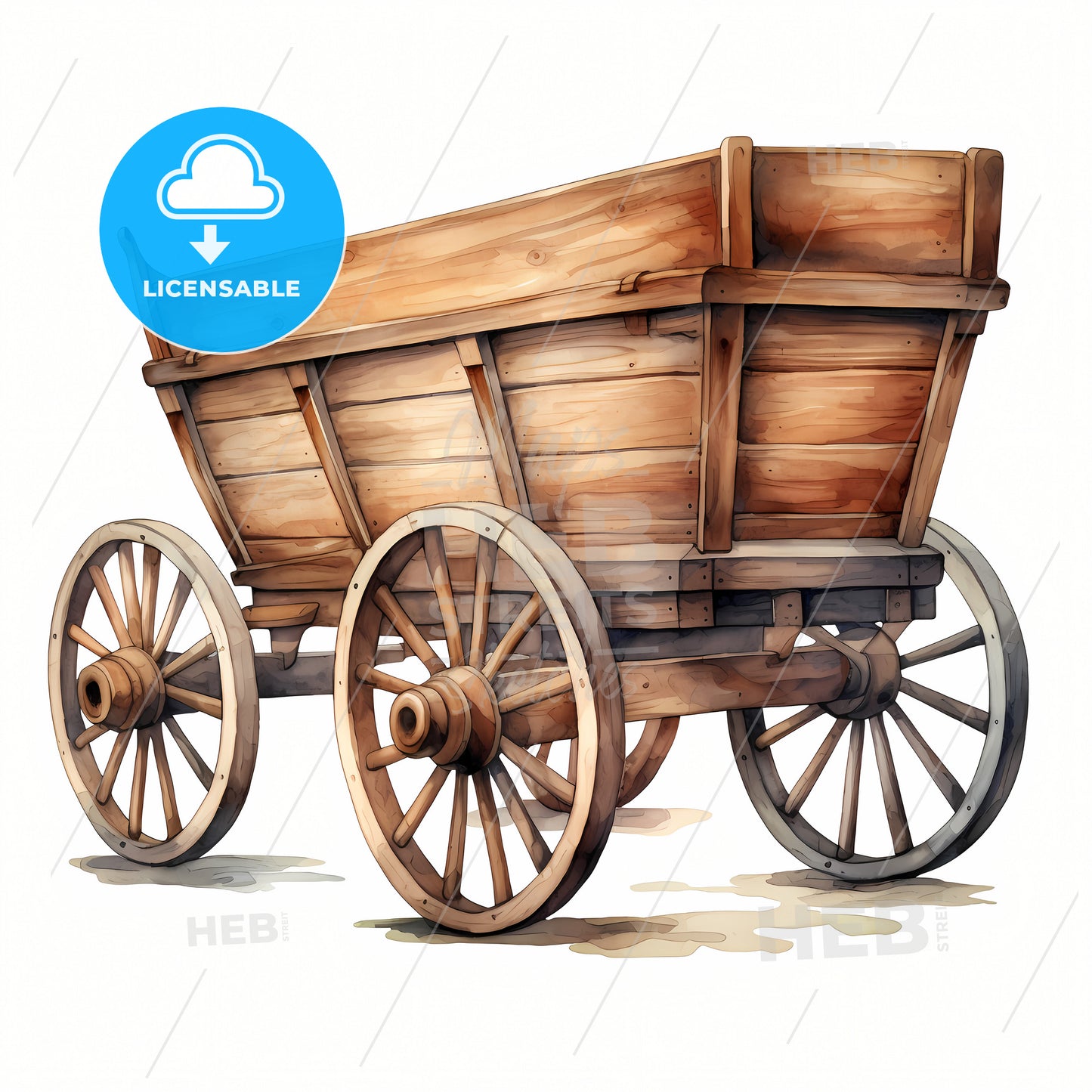A Wooden Wagon With Wheels