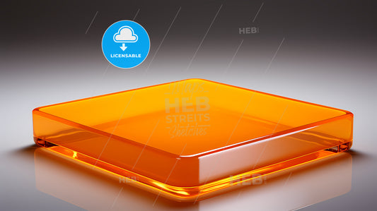A Square Orange Glass Object