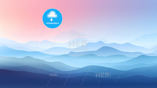 A Blue And Pink Landscape