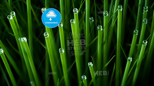 A Close Up Of Grass With Water Droplets