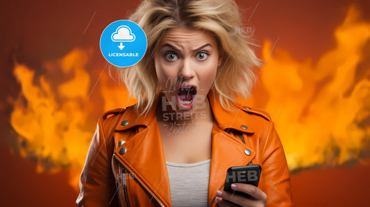 A Woman Looking At Her Phone