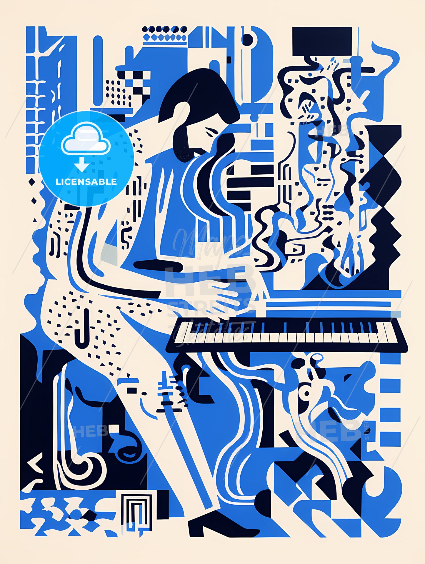 A Man Playing A Piano