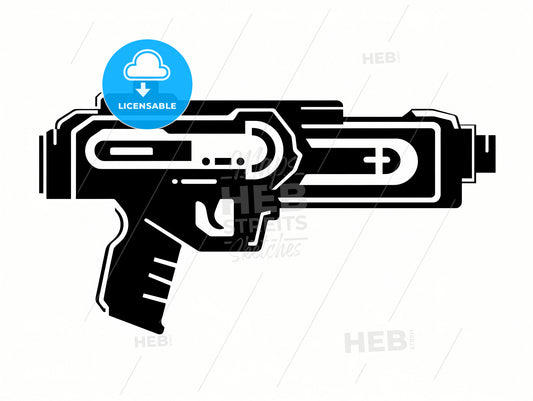 A Black And White Image Of A Toy Gun