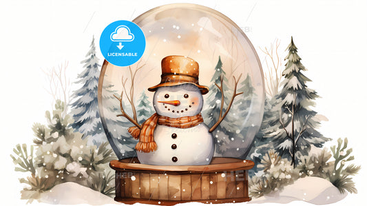 A Snowman In A Snow Globe