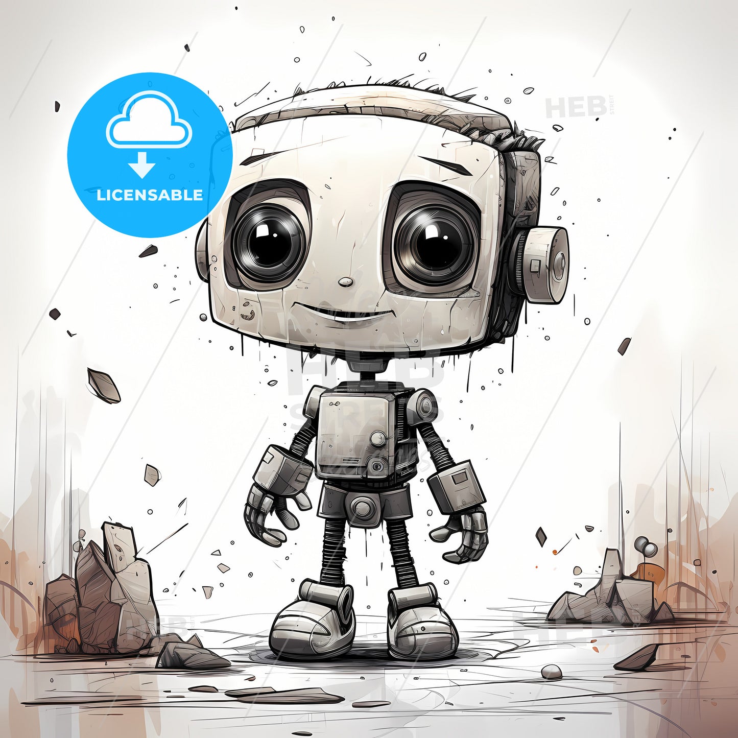 A Cartoon Of A Robot