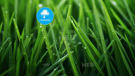 Close Up Of Grass With Water Droplets