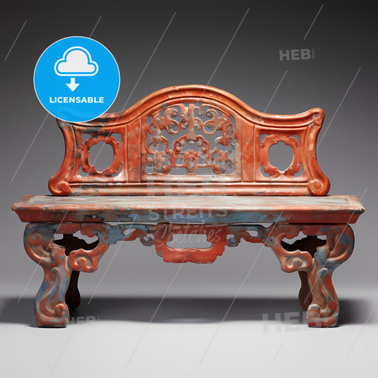 An Old Painted Bench