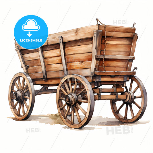A Wooden Wagon With Wheels