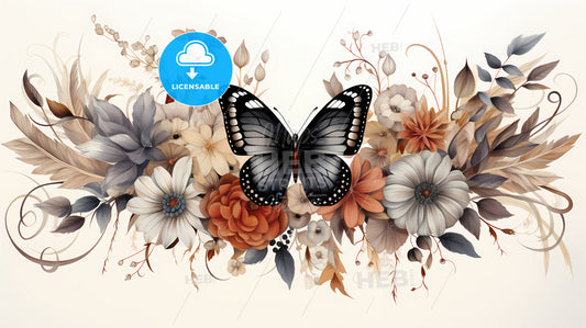 A Butterfly On A Flower Arrangement