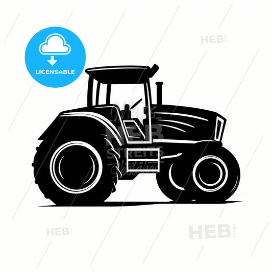 A Black And White Image Of A Tractor
