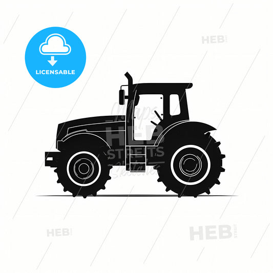 A Black Tractor With Large Wheels