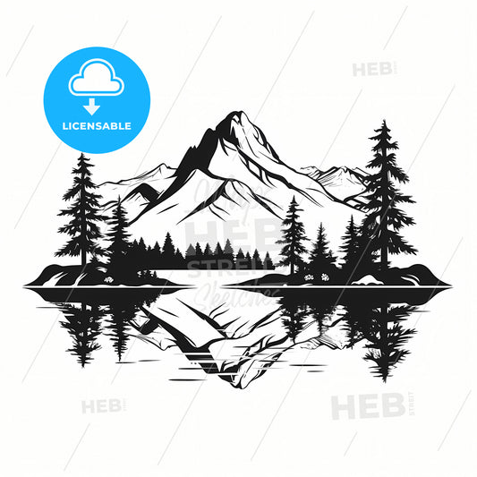 A Mountain With Trees And A Lake