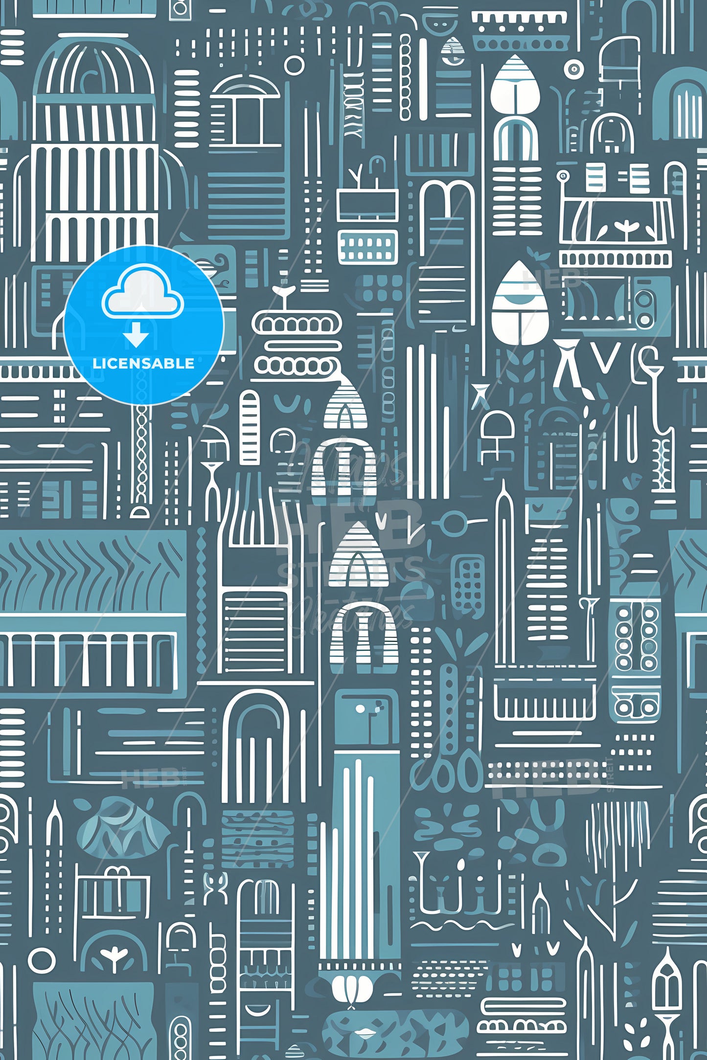 A Pattern Of Buildings And Objects