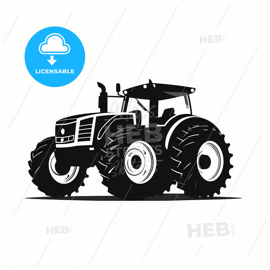 A Black And White Tractor