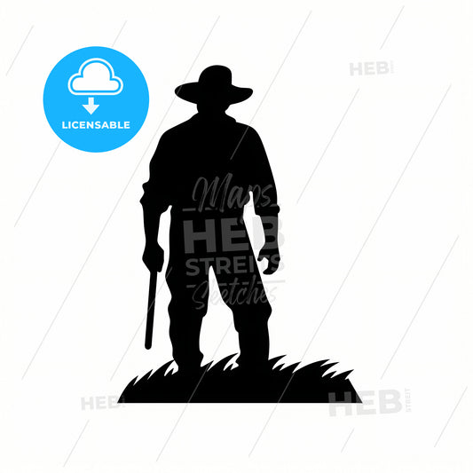 A Silhouette Of A Man In A Hat