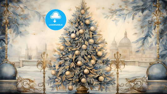 A Painting Of A Decorated Tree