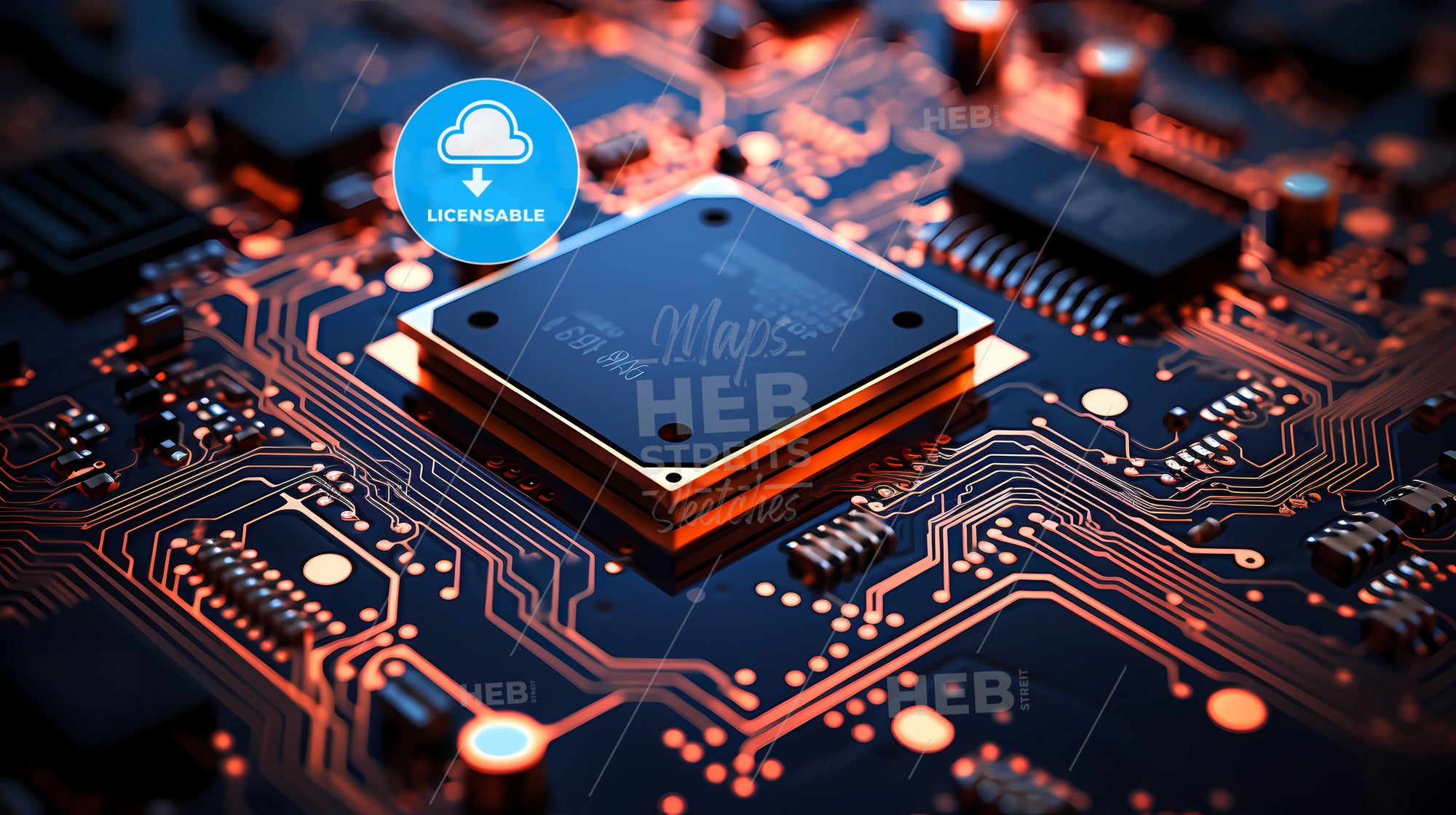A Close Up Of A Circuit Board - HEBSTREITS Stock Image