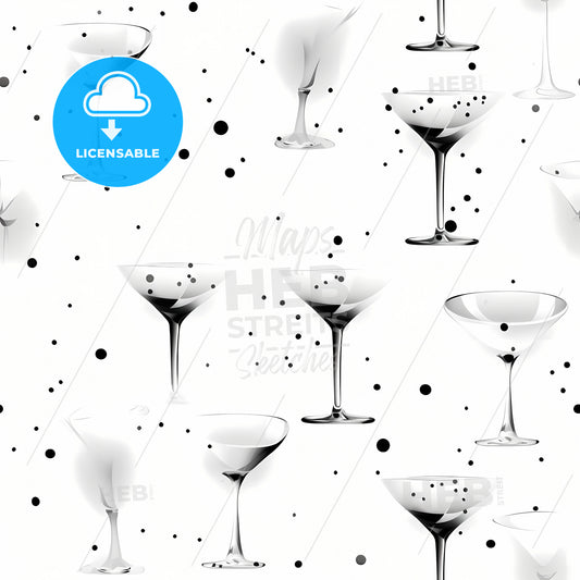 A Group Of Glasses On A White Background