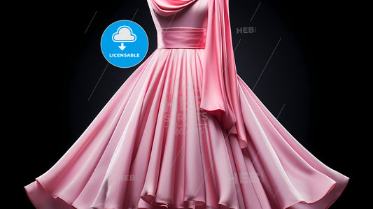 A Pink Dress With A Draped Neck