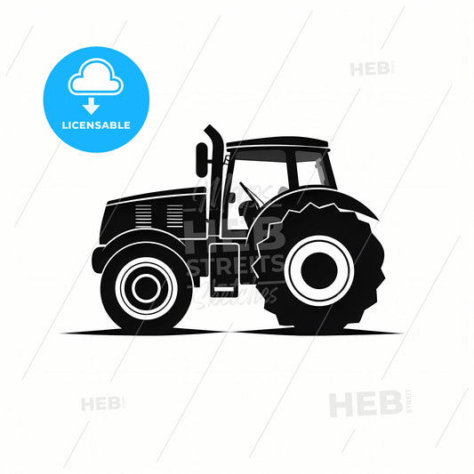 A Black Tractor With Large Wheels