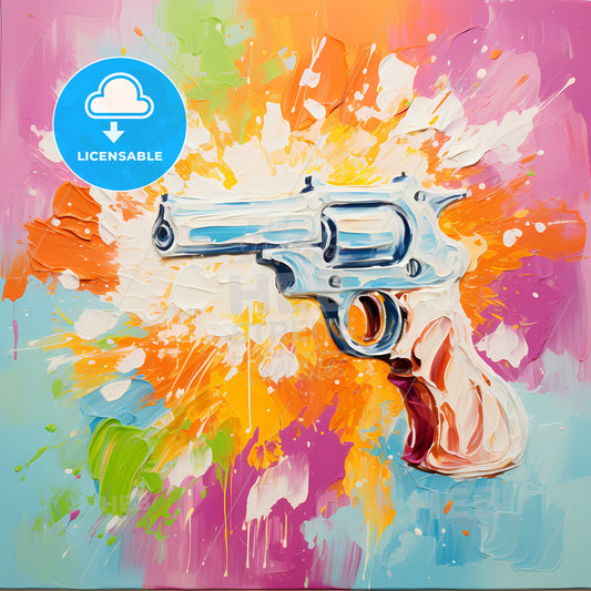 A Painting Of A Gun