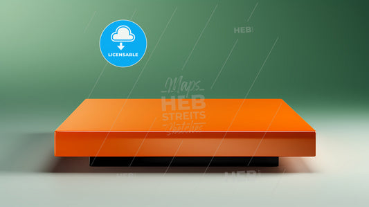 An Orange Rectangular Object On A White Surface