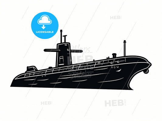 A Black And White Drawing Of A Submarine