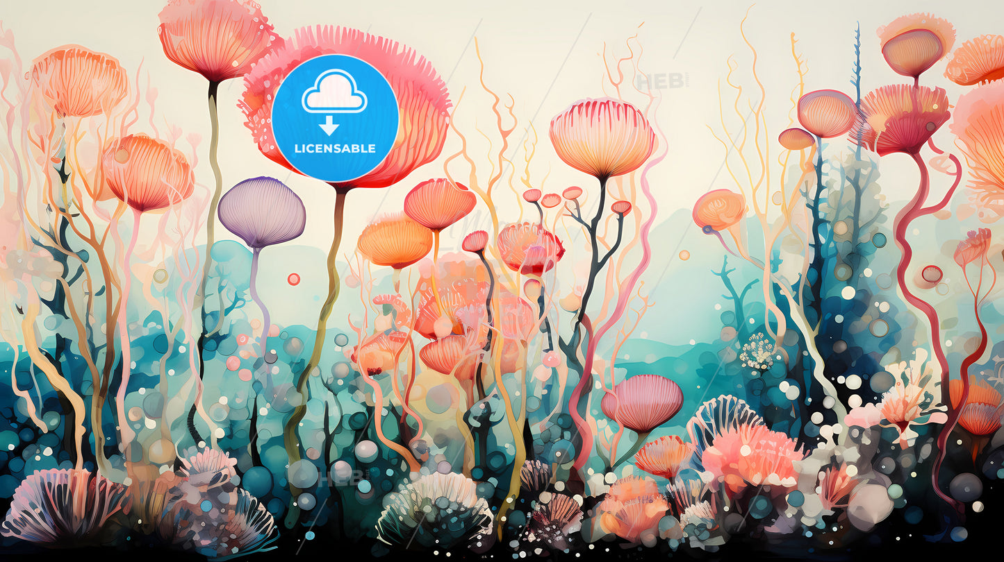 A Painting Of Colorful Flowers