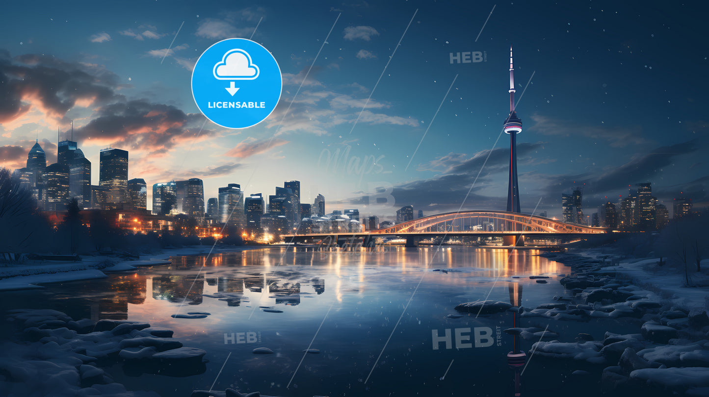 A Bridge Over Water With A City In The Background