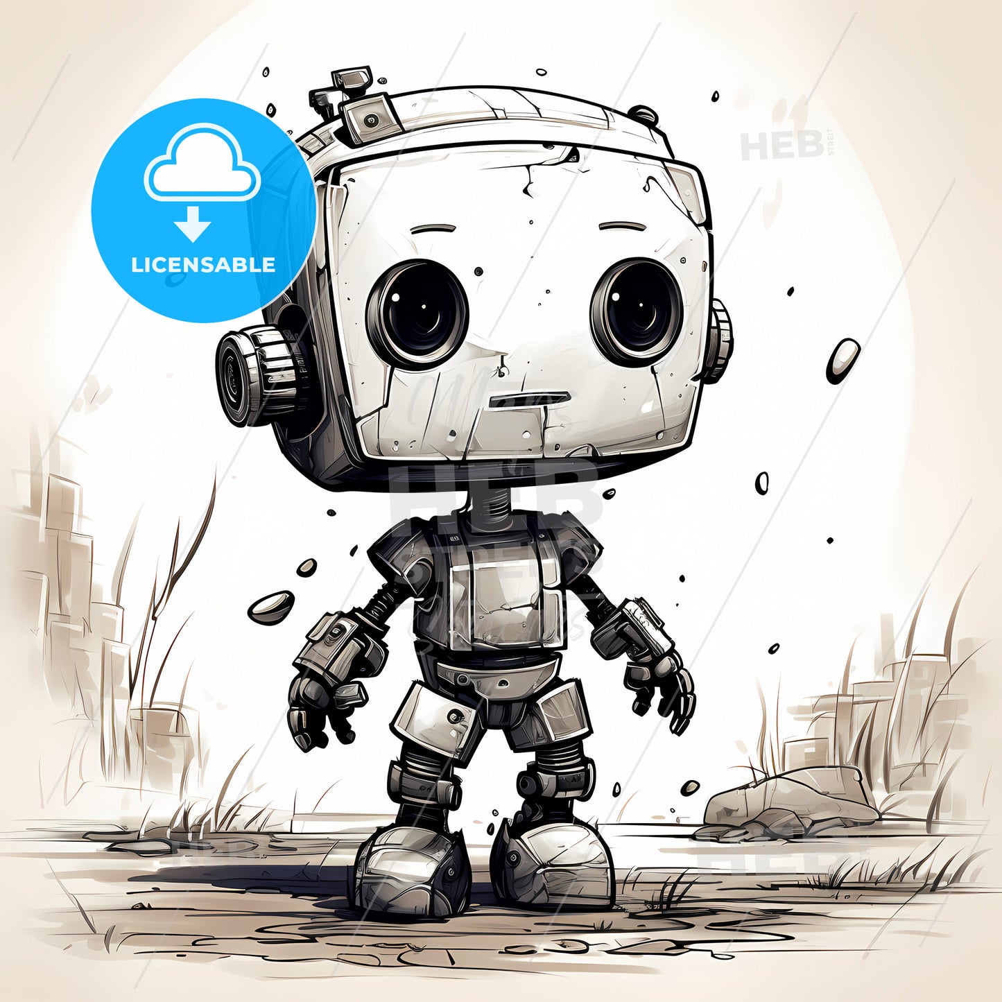 A Cartoon Of A Robot