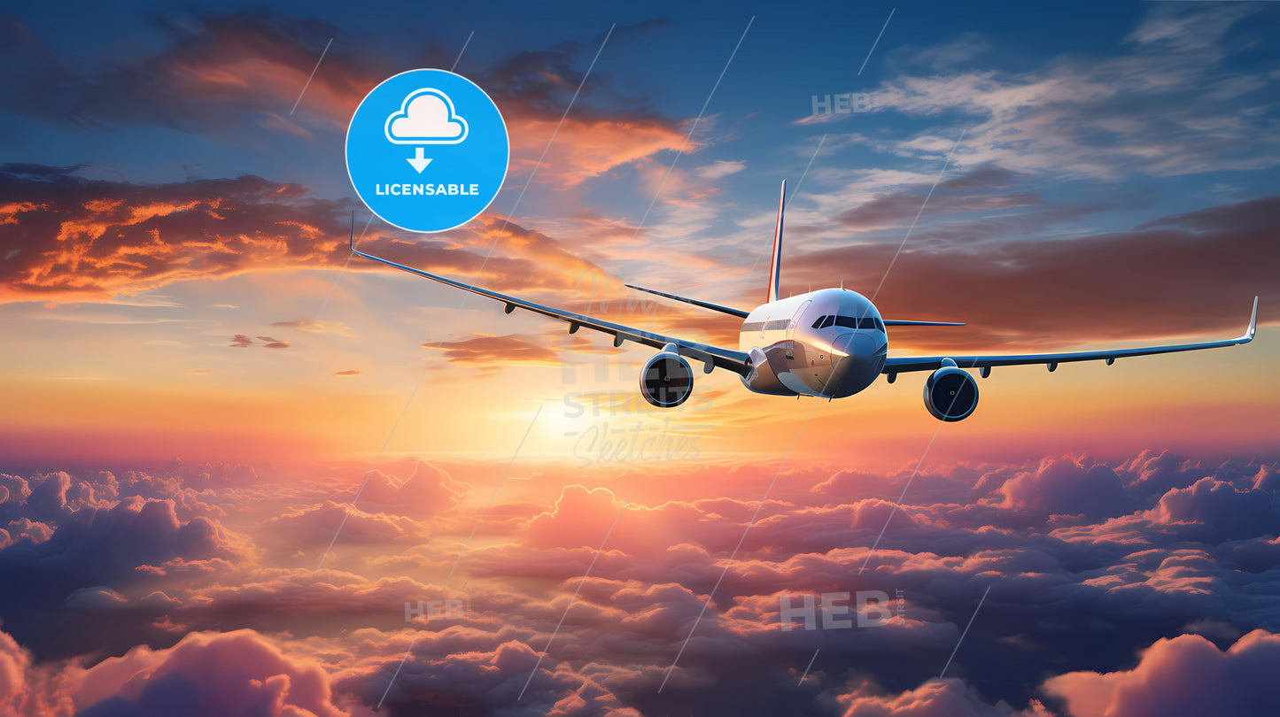 An Airplane Flying In The Sky