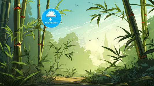 A Cartoon Of A Bamboo Forest