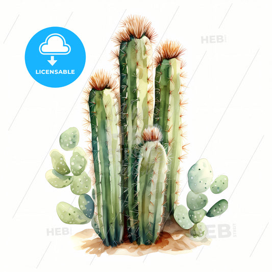 A Watercolor Of A Cactus