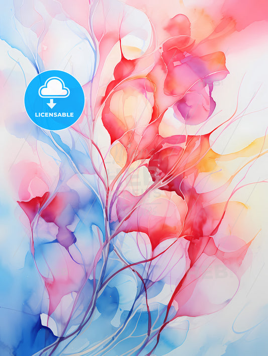 A Colorful Painting Of Flowers