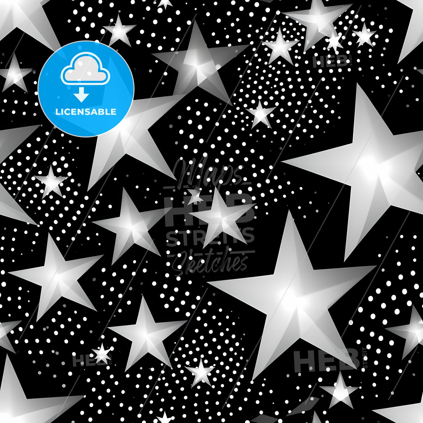 A Black And White Background With Stars
