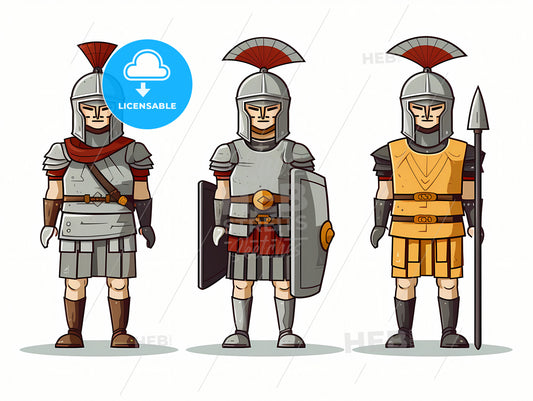 A Group Of Men Wearing Armor