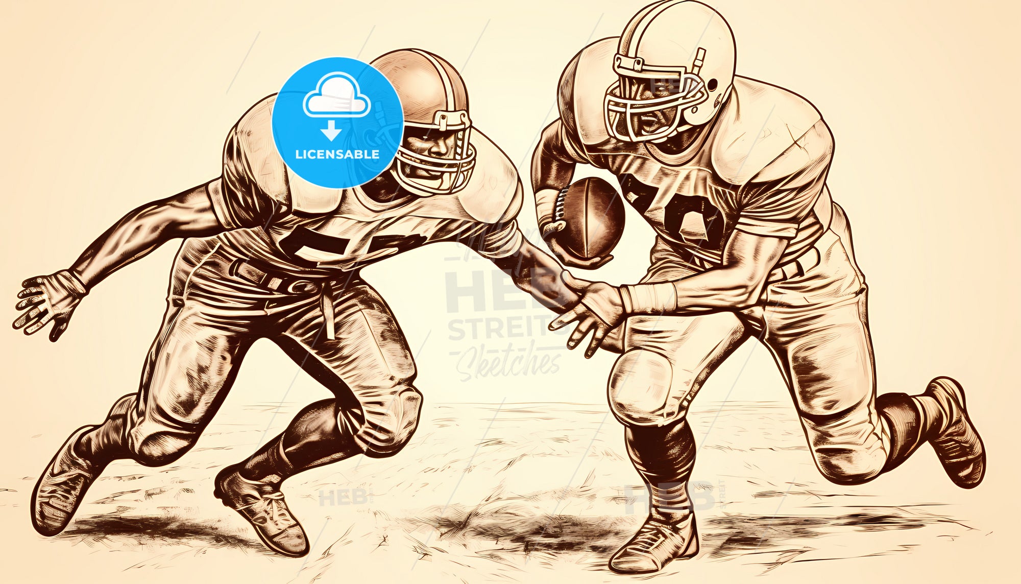 How to Draw Football Players - DrawingNow