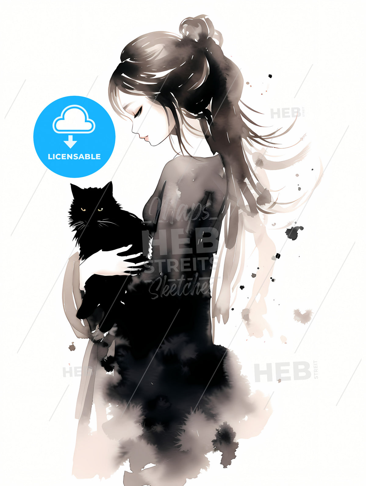 A Woman Holding A Cat