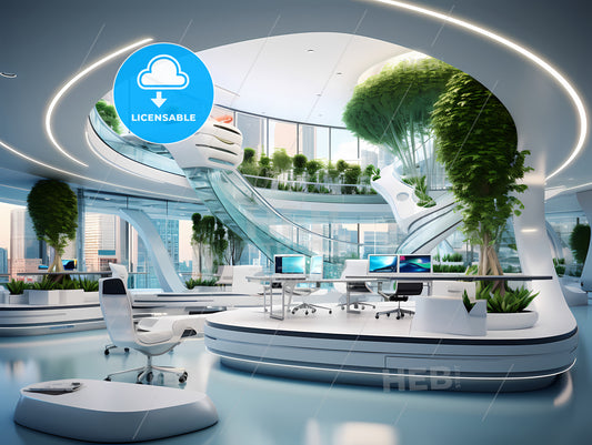 A Room With A Staircase And A Staircase With Plants And A Staircase