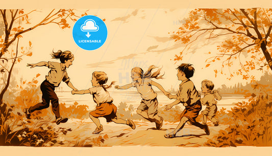 A Group Of Children Running