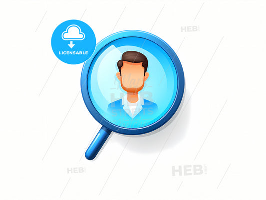 A Magnifying Glass With A Person's Face
