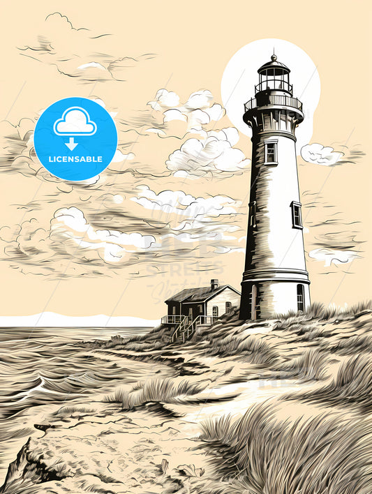 A Lighthouse On A Beach