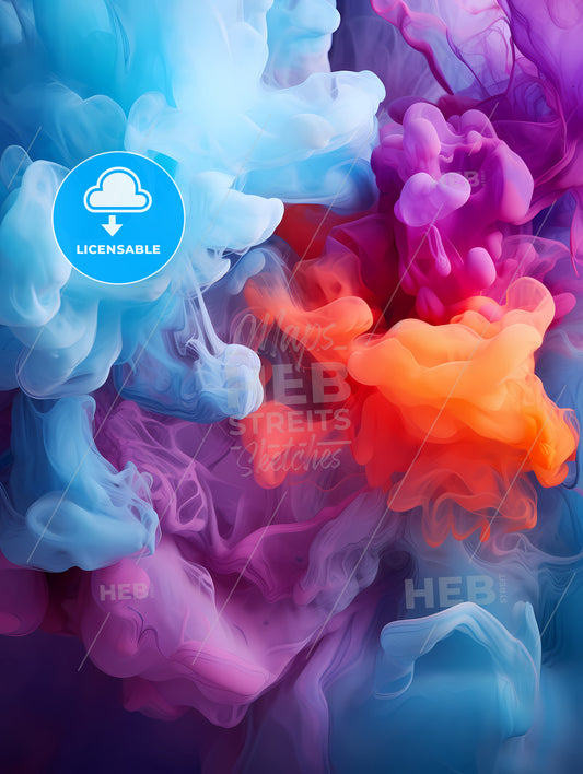 A Colorful Smoke In Water