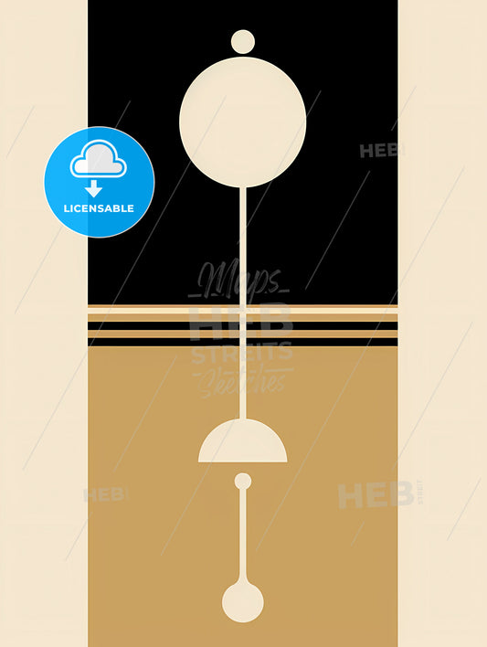 A White Circle On A Black And Tan Background