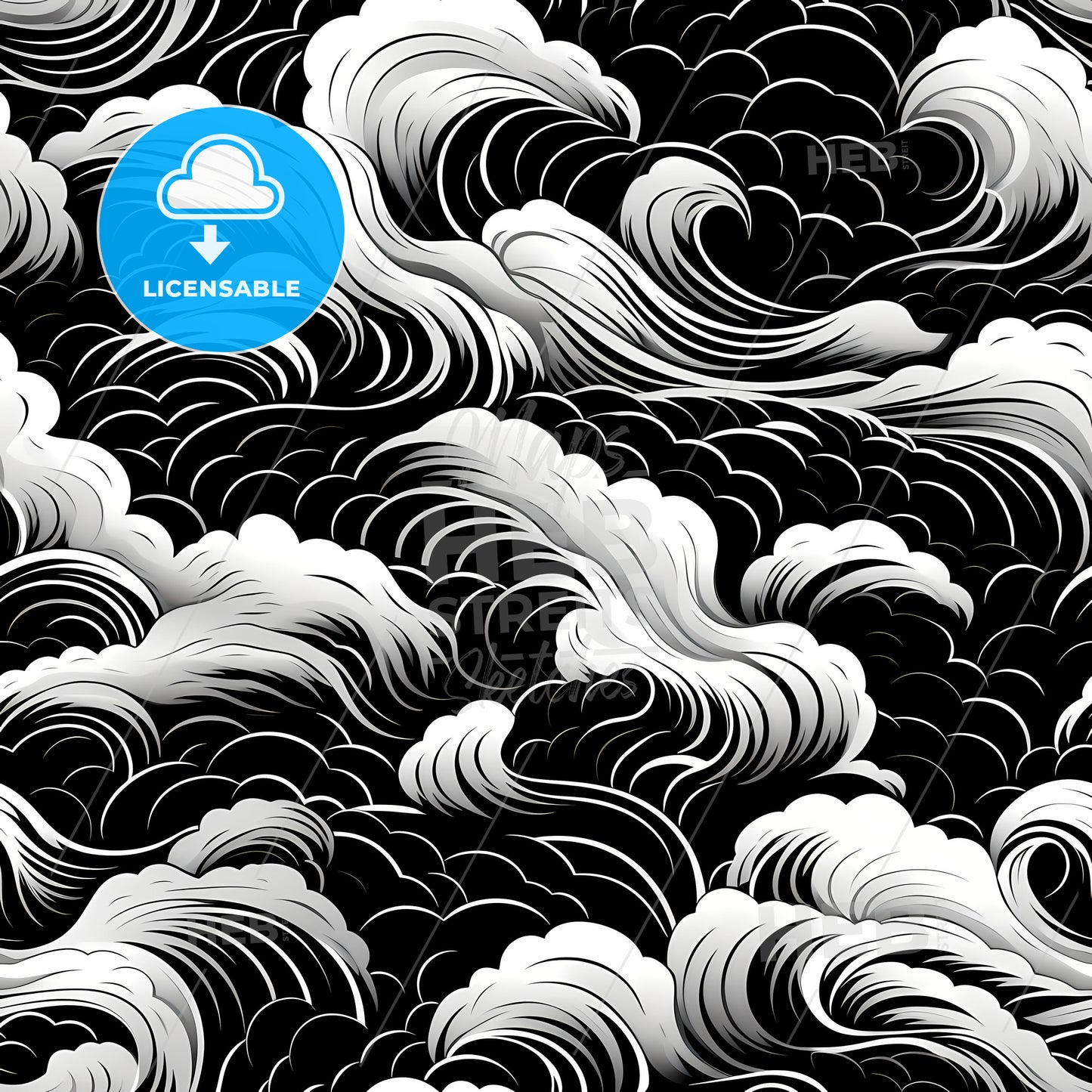 A Black And White Pattern Of Clouds
