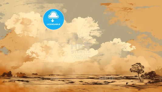 A Landscape With Clouds And A Blue Sky